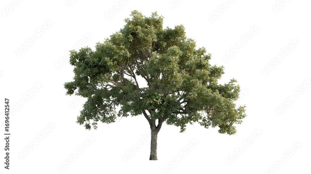 Obraz premium Isolated Green Deciduous Tree on Transparent Background