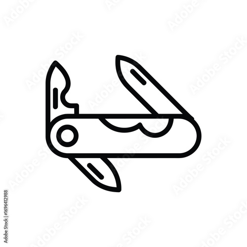 Simple line art icon of a multi tool pocket knife