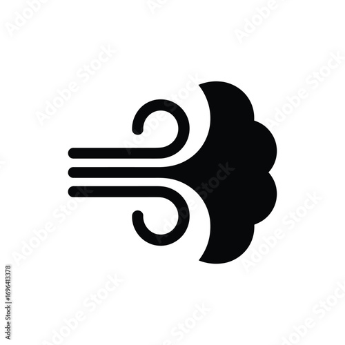 Stylized icon representing wind or airflow