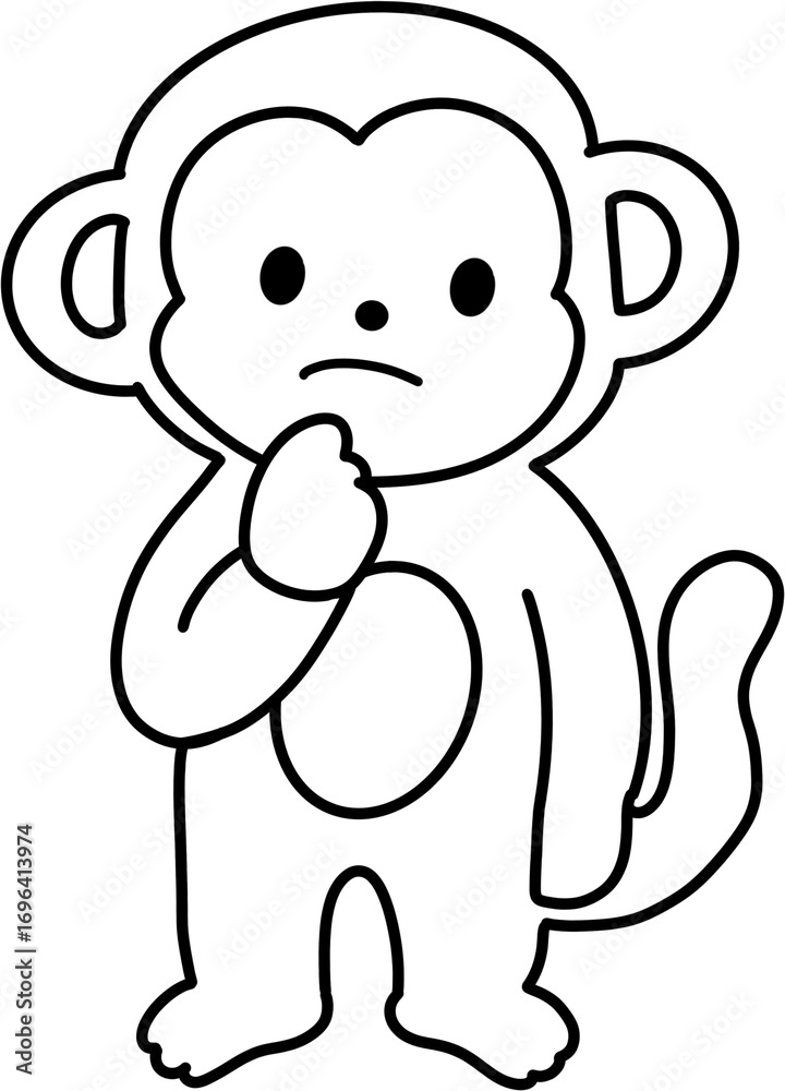 Fototapeta premium 원숭이 색칠하기