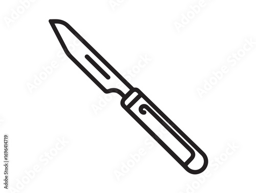 Minimalist Grafting Knife Icon Featuring Elegant Linear Precision