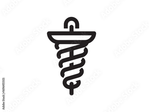 Stylish Grain Auger Icon with Elegant Minimal Line Art