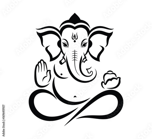 Illustration of ganesha in a meditative pose