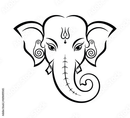 Red ganesha head, a symbol of good luck and success