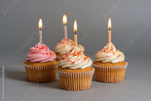 Tasty birthday cupcakes ado...