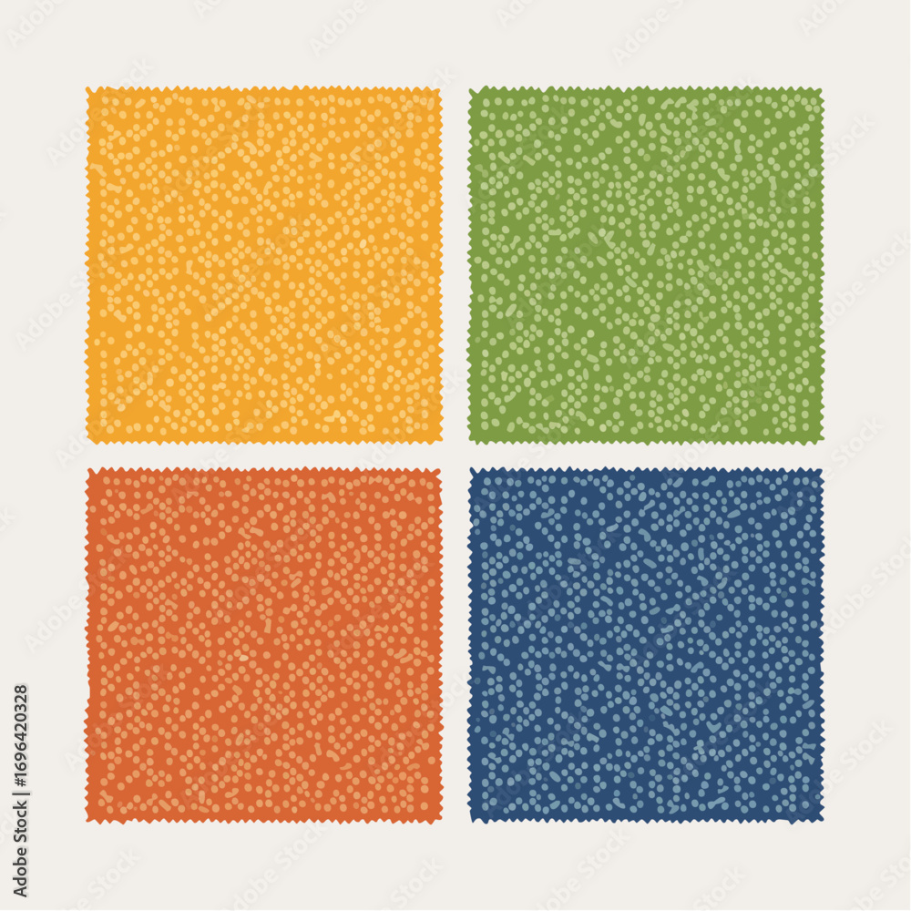 Fototapeta premium Four Square Pixelated Textures In Yellow Green Orange And Blue