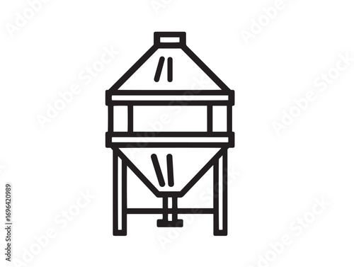 Minimalist Grain Cleaner Icon Design For Agricultural Concept