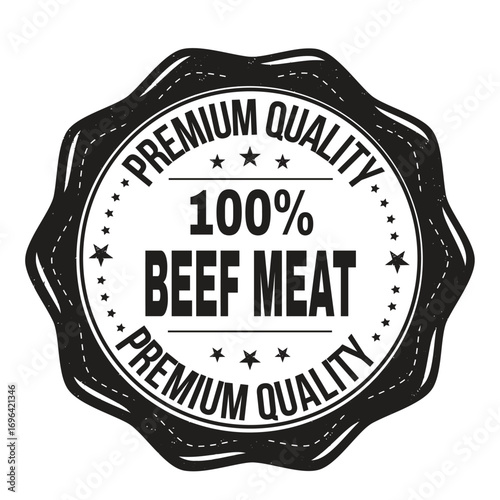 100% Beef Meat grunge rubber stamp