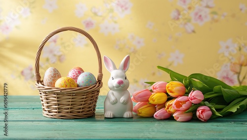 Wicker basket filled with E...
