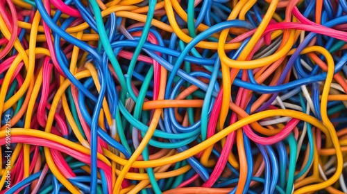 Wallpaper Mural Tangled colorful wires abstract pattern Torontodigital.ca