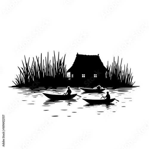 silhouette of a house on the water, sea, beach, water, ocean, sky, maldives, island, holiday, hotel, tropical, sunset, nature, resort, travel, landscape, vacation, house, palm, bungalow, paradise, lag