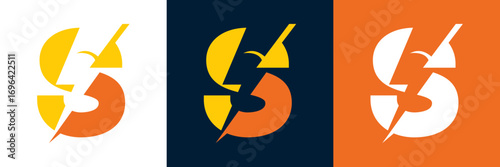 Electricity Letter S Logo Vector Design for Lightning Bolt initials, company, technology and symbol