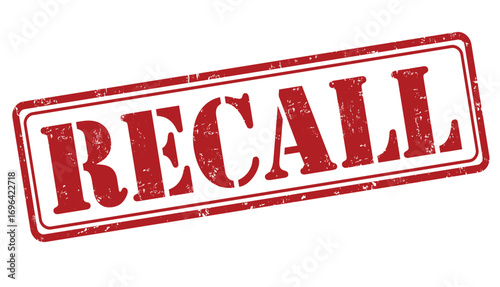 Recall grunge rubber stamp
