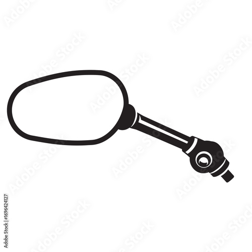 black and white silhouette of a Motorcycle mirror vector on a white background