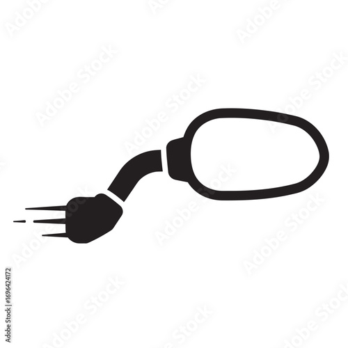 black and white silhouette of a Motorcycle mirror vector on a white background