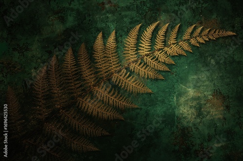 Golden leaf pattern on a te...