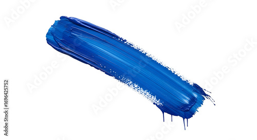 A bold stroke of blue paint isolated on transparent background, a vibrant and textured brushstroke for artistic and creative design elements