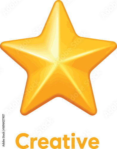 Golden Star of Creativity Shining Light on Innovative Ideas