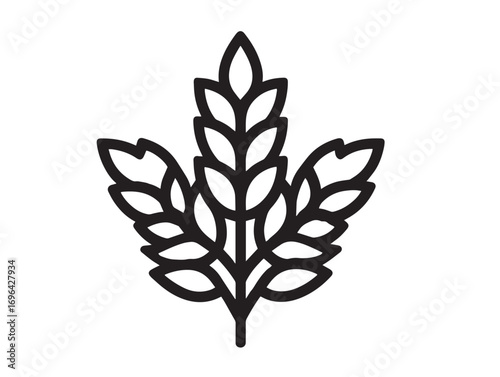 Sleek Grain Scale Icon Featuring Minimalist Vector Line Art