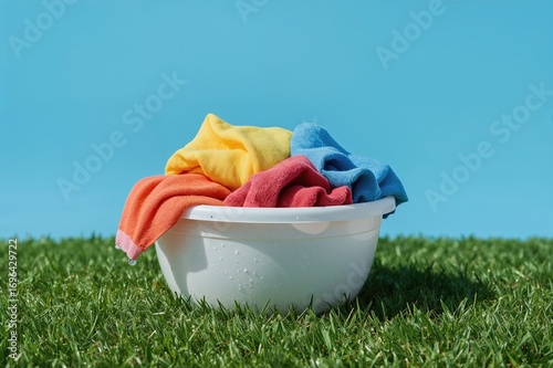 Vibrantly dyed laundry dryi...