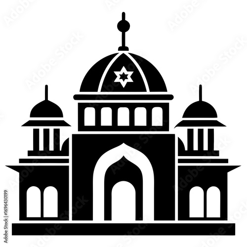 Synagogue a simple vector clean black silhouette design white background