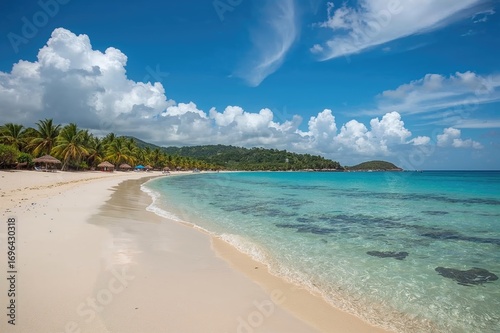 Tropical shoreline view wit...