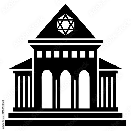 Synagogue a simple vector clean black silhouette design white background