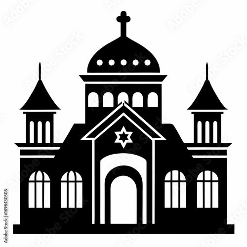Synagogue a simple vector clean black silhouette design white background