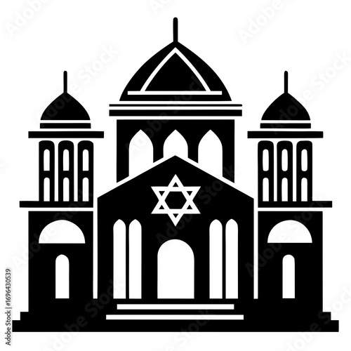 Synagogue a simple vector clean black silhouette design white background