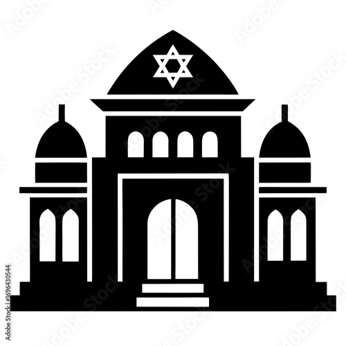 Synagogue a simple vector clean black silhouette design white background
