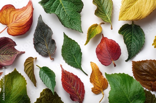 Vibrant autumn foliage set ...