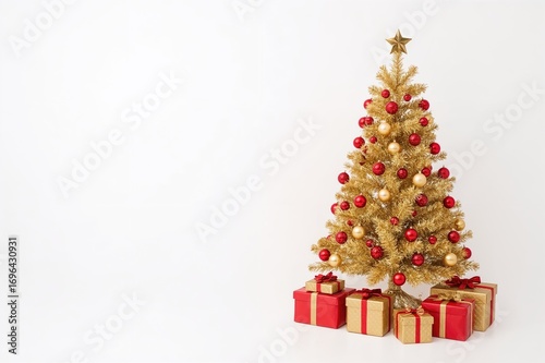 Festive golden holiday tree...