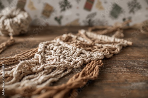 Detailed view of a handmade...