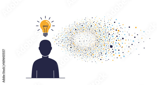 Illuminated Human Silhouette: Symbolizing Vision, Innovation, and Digital Potential