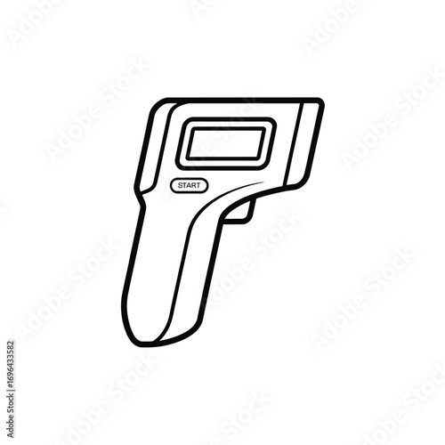 Simple line drawing of a handheld infrared thermometer