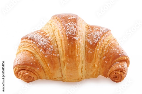 Golden croissant on a plain...