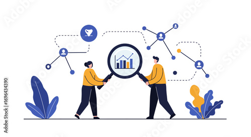 Streamlined Flat Design Vector Illustration for Modern Digital Communication and Branding Solutions