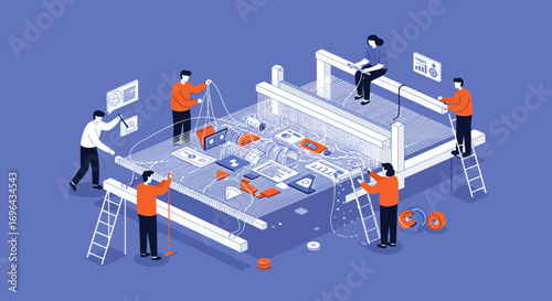 Fostering Innovation: Diverse Teams Uniting Through Stylized Minimalist Collaboration