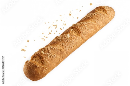 Slicing a warm wheat baguet...