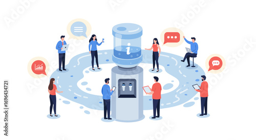 The Heart of Modern Work: Minimalist Water Cooler as a Central Hub for Connection and Employee Wellness