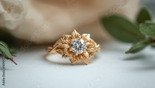Luxury ring adorned with di...