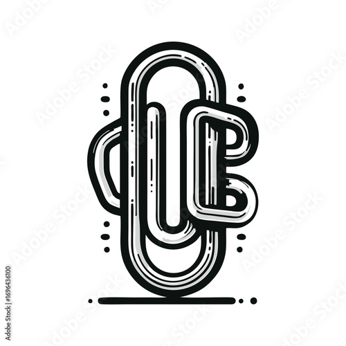 Abstract illustration of a paperclip with curves