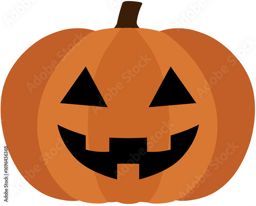 Minimalist Halloween Pumpkin Face Vector Illustration