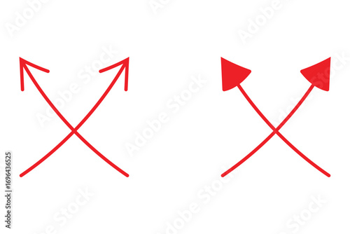 Free Download Hand drawn arrow icon vector, doodle drawn two arrow pointing upward direction for highlight and emphasize vector illustration - GFXLoad