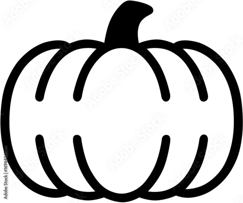 Minimalist Linear Pumpkin Vector Illustration