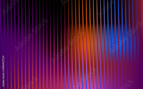 Abstract background with vertical lines and blurred gradient of orange and purple