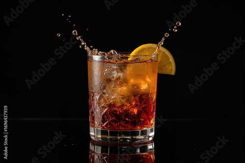 Vibrant mixed drink against...