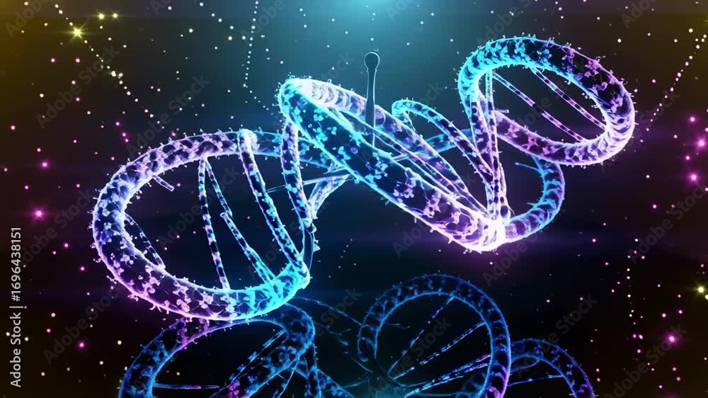 Dna structure animation: exploring genetic code, biology, and molecular science with visualization 3d