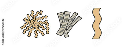 Illustration paper filler newspaper shred divider perfect simple colored vector illustration style isolated on transparent background