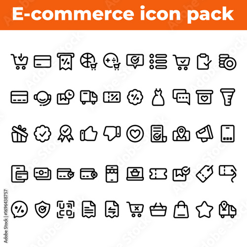 E-commerce and Online Shopping Vector Illustration icon pack